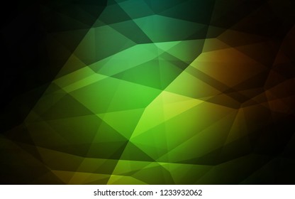 Dark Green, Red vector polygonal template. Elegant bright polygonal illustration with gradient. Triangular pattern for your design.