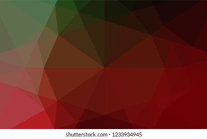 Dark Green, Red vector polygonal pattern. A vague abstract illustration with gradient. The textured pattern can be used for background.