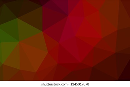 Dark Green, Red vector polygonal pattern. Elegant bright polygonal illustration with gradient. Completely new template for your banner.