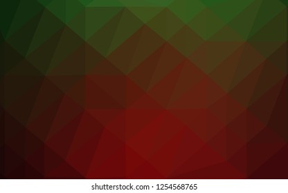 Dark Green, Red vector polygonal pattern. Colorful abstract illustration with gradient. Brand new design for your business.