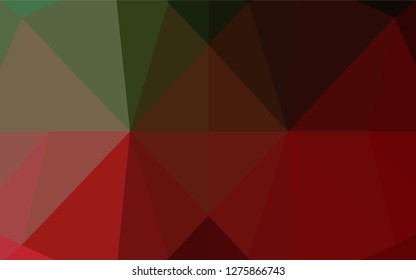 Dark Green, Red vector polygonal background. Brand new colored illustration in blurry style with gradient. A new texture for your design.