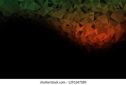 Dark Green, Red vector polygonal background. Geometric illustration in Origami style with gradient. Template for a cell phone background.