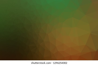 Dark Green, Red vector polygonal template. Triangular geometric sample with gradient.  Completely new design for your business.