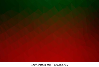 Dark Green, Red vector polygonal template. Colorful illustration in Origami style with gradient.  Template for a cell phone background.