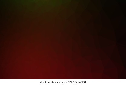 Dark Green, Red vector polygonal background. Colorful illustration in abstract style with gradient. Elegant pattern for a brand book.