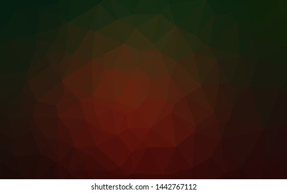 Dark Green, Red vector polygonal background. Creative illustration in halftone style with gradient. Elegant pattern for a brand book.