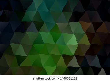 Dark Green, Red vector polygonal background. Colorful illustration in abstract style with triangles. Triangular pattern for your design.