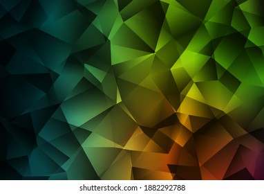 Planta poligonal de vector rojo, verde oscuro. Ilustración geométrica en estilo Origami con gradiente.  Diseño poligonal para su sitio web.