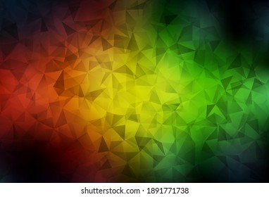 Dark Green, Red vector polygonal template. Modern abstract illustration with triangles. Template for cell phone's backgrounds.