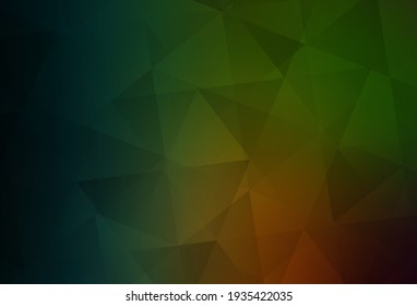 Dark Green, Red vector polygonal template. Colorful abstract illustration with triangles. Triangular pattern for your design.