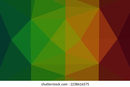 Dark Green, Red vector polygonal pattern. Triangular geometric sample with gradient.  Triangular pattern for your business design.