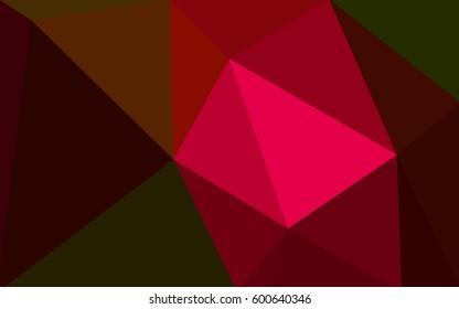 Dark Green, Red vector polygonal illustration, which consist of triangles. Triangular pattern for your business design. Geometric background in Origami style with gradient. 