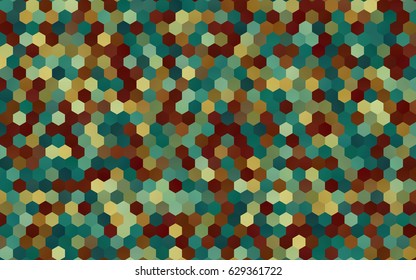 Dark Green, Red vector polygonal illustration, which consist of hexagons. Hexagonal design for your business. Creative geometric background in Origami style with gradient