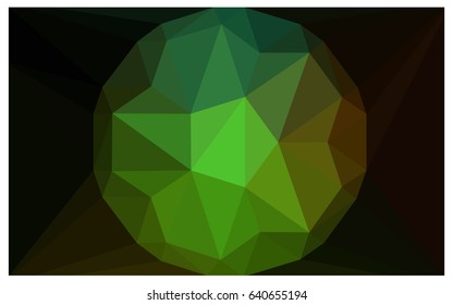 Dark Green, Red vector polygonal illustration, which consist of triangles with a gemstone in center. Triangular design of a huge diamond for your business. Creative geometric background of gems.