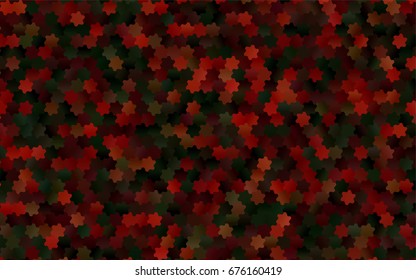 Dark Green, Red vector polygonal illustration, which consist of hexagons. Hexagonal design for your business. Creative geometric background in Origami style with gradient