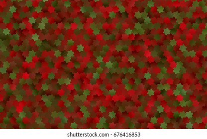 Dark Green, Red vector polygonal illustration, which consist of hexagons. Hexagonal pattern for your business design. Geometric background in Origami style with gradient. 
