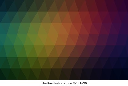 Dark Green, Red vector polygonal illustration, which consist of triangles. Triangular design for your business. Creative geometric background in Origami style with gradient