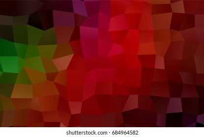 Dark Green, Red vector polygonal illustration consisting of rectangles. Rectangular design for your business. Creative geometric background in origami style with gradient.