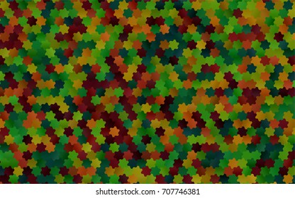 Dark Green, Red vector polygonal illustration, which consist of hexagons. Hexagonal pattern for your business design. Geometric background in Origami style with gradient. 