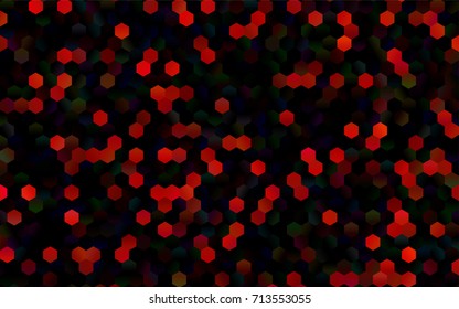 Dark Green, Red vector polygonal illustration, which consist of hexagons. Hexagonal design for your business. Creative geometric background in Origami style with gradient