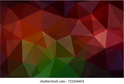 Dark Green, Red vector polygonal illustration, which consist of triangles. Triangular design for your business. Creative geometric background in Origami style with gradient