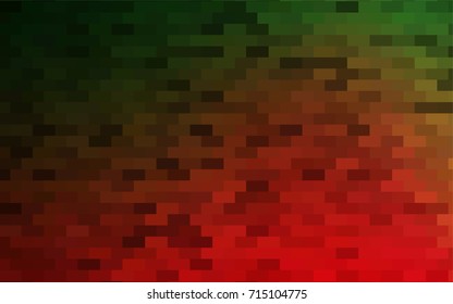 Dark Green, Red vector polygonal illustration, which consist of rectangles. Rectangular pattern for your business design. Geometric background in Origami style with gradient. 
