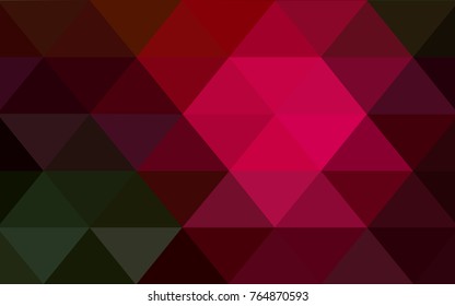 Dark Green, Red vector polygonal illustration, which consist of triangles. Triangular design for your business. Creative geometric background in Origami style with gradient