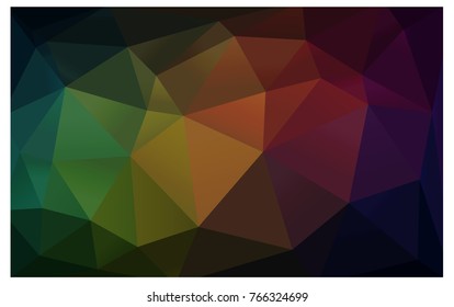 Dark Green, Red vector polygonal illustration, which consist of triangles. Triangular design for your business. Creative geometric background in Origami style with gradient