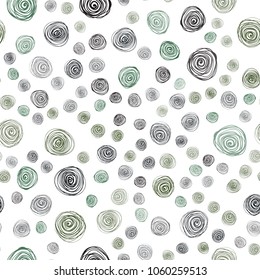 Dark Green, Red vector seamless doodle blurred texture. Flowers on blurred abstract background with gradient. Hand painted design for web, wrapping, wallpaper.