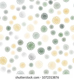 Dark Green, Red vector seamless doodle blurred template. New colorful illustration in doodle style with flowers. Pattern for heads of websites and designs.