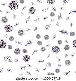 Dark Green, Red vector seamless doodle layout with leaves and flowers. Shining colored illustration with leaves and flowers. Completely new design for your business.