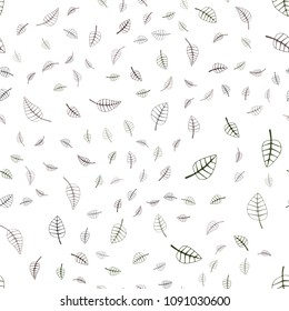 Dark Green, Red vector seamless  doodle bright pattern. Doodle illustration of leaves in Origami style with gradient. The textured pattern can be used for website.