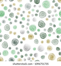 Dark Green, Red vector seamless abstract doodle pattern. Flowers on blurred abstract background with gradient. Completely new template for your brand book.