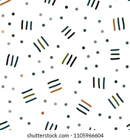 Dark Green, Red vector seamless layout with simple elements. Colorful seamless gradient with lines and signs of maths. Pattern for design of fabric, wallpapers.