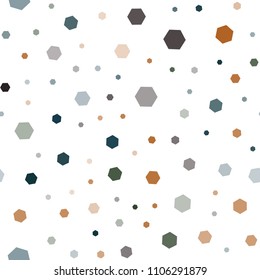 Dark Green, Red vector seamless texture with colorful hexagons. Colorful hexagons on white backdrop. Pattern can be used for landing pages.