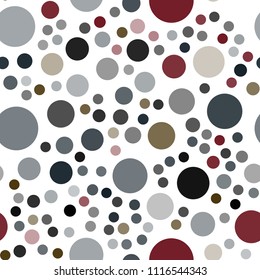 Dark Green, Red vector seamless texture with disks. Abstract illustration with colored bubbles in nature style. New design for ad, poster, banner of your website.