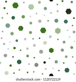 Dark Green, Red vector seamless layout with hexagonal shapes. Colorful hexagons on white backdrop. Beautiful design for your business advert.