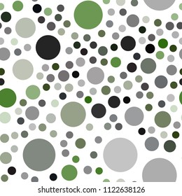 Dark Green, Red vector seamless backdrop with dots. Blurred bubbles on abstract background with colorful gradient. Pattern can be used for futuristic ad, booklets.
