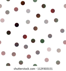 Dark Green, Red vector seamless template with circles. Modern abstract illustration with colorful water drops. The pattern can be used for aqua ad, booklets.