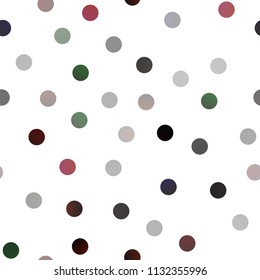 Dark Green, Red vector seamless cover with spots. Glitter abstract illustration with blurred drops of rain. Beautiful design for your business natural advert.