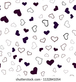 Dark Green, Red vector seamless pattern with colorful hearts. Decorative shining illustration with hearts on abstract template. Pattern for marriage gifts, congratulations.