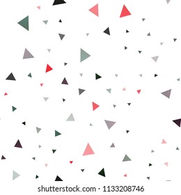 Dark Green, Red vector seamless layout with lines, triangles. Decorative design in abstract style with triangles. Pattern for commercials.