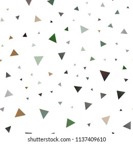 Dark Green, Red vector seamless texture in triangular style. Modern abstract illustration with colorful triangles. Pattern for commercials.