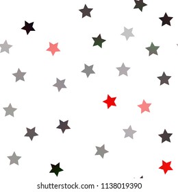 Dark Green, Red vector seamless pattern with christmas stars. Decorative shining illustration with stars on abstract template. The template can be used as a background.