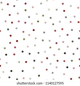 Dark Green, Red vector seamless texture with disks. Modern abstract illustration with colorful water drops. The pattern can be used for aqua ad, booklets.