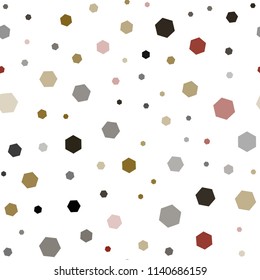 Dark Green, Red vector seamless template in hexagonal style. Design in abstract style with hexagons. Pattern for ads, leaflets.