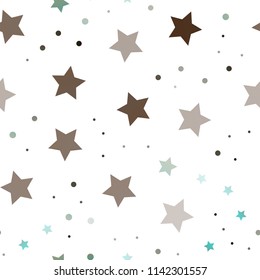 Dark Green, Red vector seamless cover with small and big stars. Shining colored illustration with stars. The pattern can be used for new year ad, booklets.