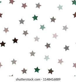 Dark Green, Red vector seamless background with colored stars. Shining colored illustration with stars. The pattern can be used for websites.