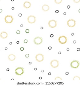 Dark Green, Red vector seamless cover with spots. Blurred decorative design in abstract style with bubbles. Beautiful design for your business advert.