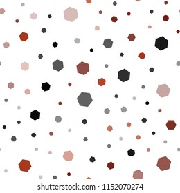 Dark Green, Red vector seamless backdrop with hexagons. White background with colorful hexagons. Pattern can for your ad, booklets.